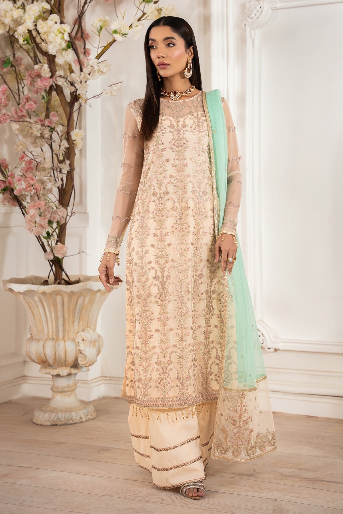 Zarif | Heer Formals | Z-05 ZORAIZ-Brand:Zarif-Type:Ladies Clothes-Skin-Net-House of Maryam- Buy in UK, USA