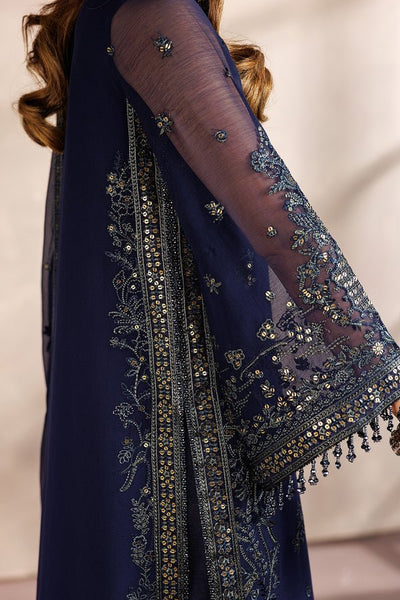 Zarif | Zayrah Formals | ZYR-AFSHAAN-07-Brand:Zarif-Type:Ladies Clothes-Dark Navy Blue-Chiffon-House of Maryam- Buy in UK, USA