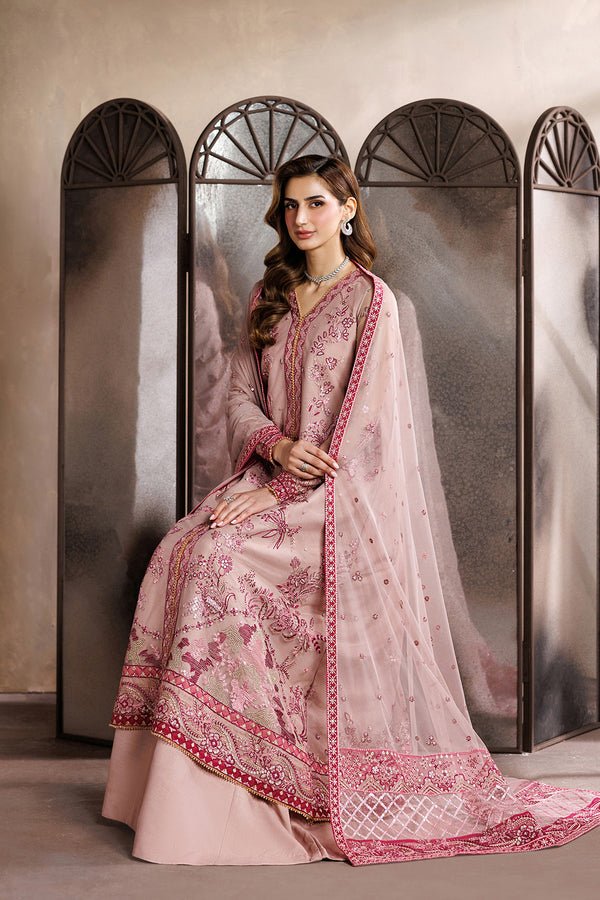 Zarif | Zayrah Formals | ZYR-PARISA-02-Brand:Zarif-Type:Ladies Clothes-Pink-Net-House of Maryam- Buy in UK, USA