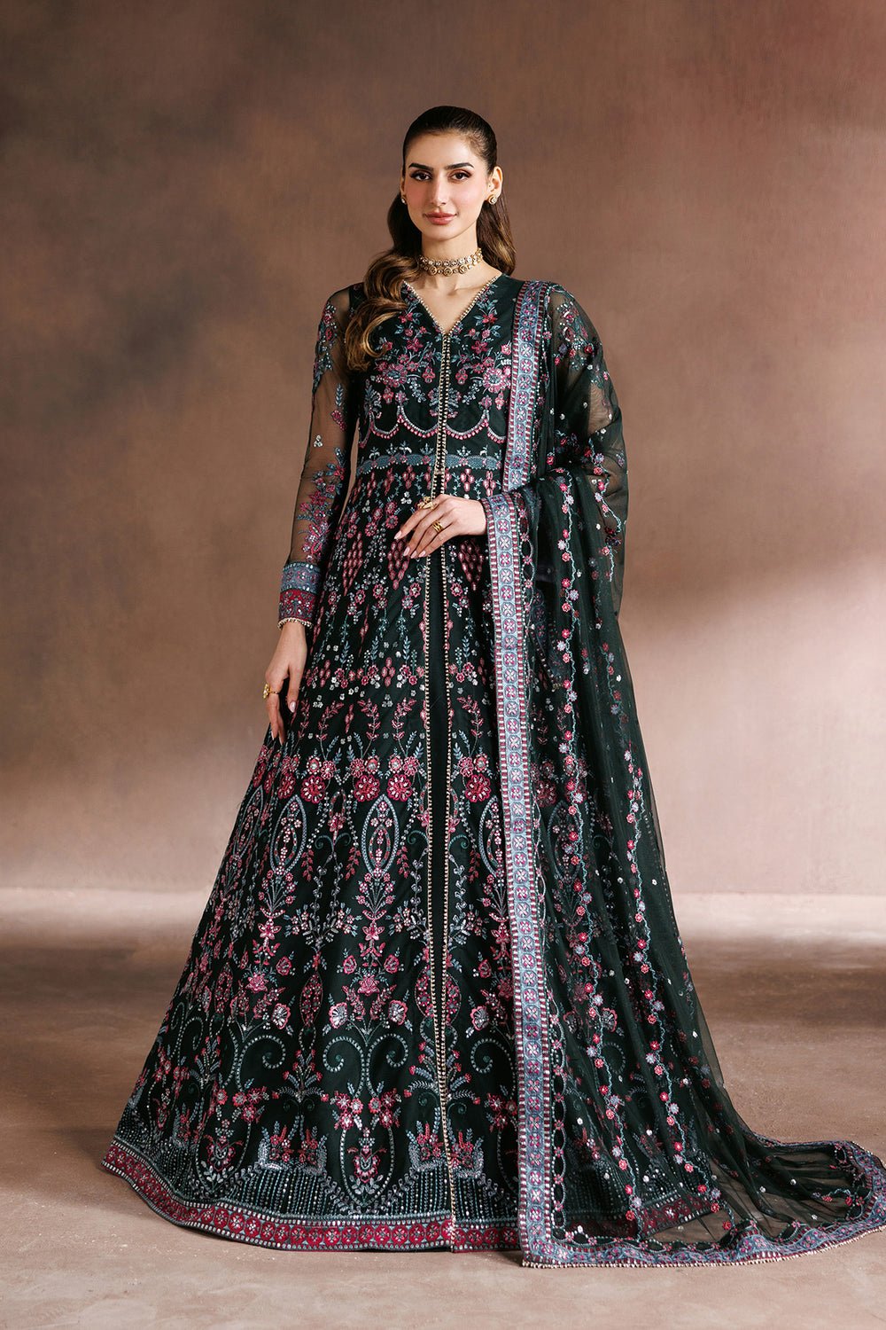 Zarif | Zayrah Formals |ZYR-PARWAN-03-Brand:Zarif-Type:Ladies Clothes-Black-Net-House of Maryam- Buy in UK, USA