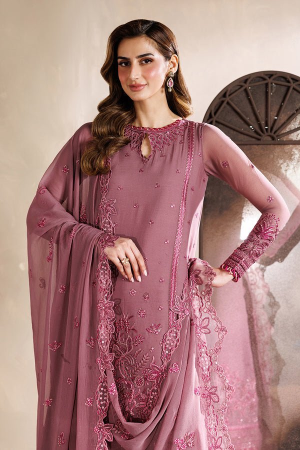 Zarif | Zayrah Formals | ZYR-SAAZ-04-Brand:Zarif-Type:Ladies Clothes-Brownish Purple-Chiffon-House of Maryam- Buy in UK, USA