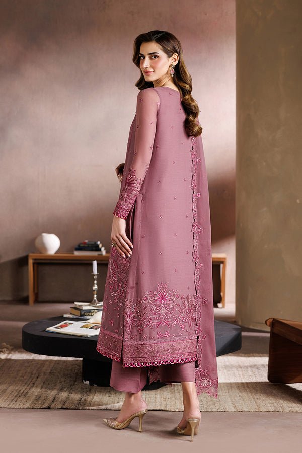 Zarif | Zayrah Formals | ZYR-SAAZ-04-Brand:Zarif-Type:Ladies Clothes-Brownish Purple-Chiffon-House of Maryam- Buy in UK, USA