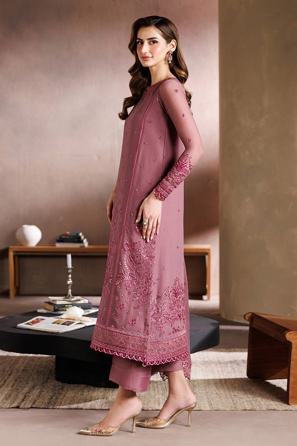 Zarif | Zayrah Formals | ZYR-SAAZ-04-Brand:Zarif-Type:Ladies Clothes-Brownish Purple-Chiffon-House of Maryam- Buy in UK, USA