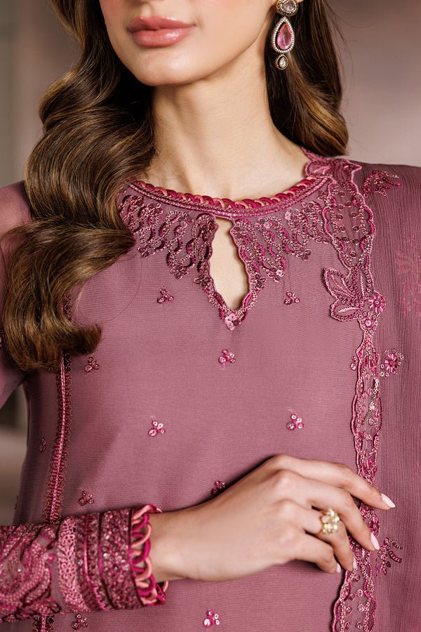 Zarif | Zayrah Formals | ZYR-SAAZ-04-Brand:Zarif-Type:Ladies Clothes-Brownish Purple-Chiffon-House of Maryam- Buy in UK, USA
