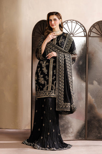 Zarif | Zayrah Formals | ZYR-SUMBUL-05-Brand:Zarif-Type:Ladies Clothes-Black-Chiffon-House of Maryam- Buy in UK, USA