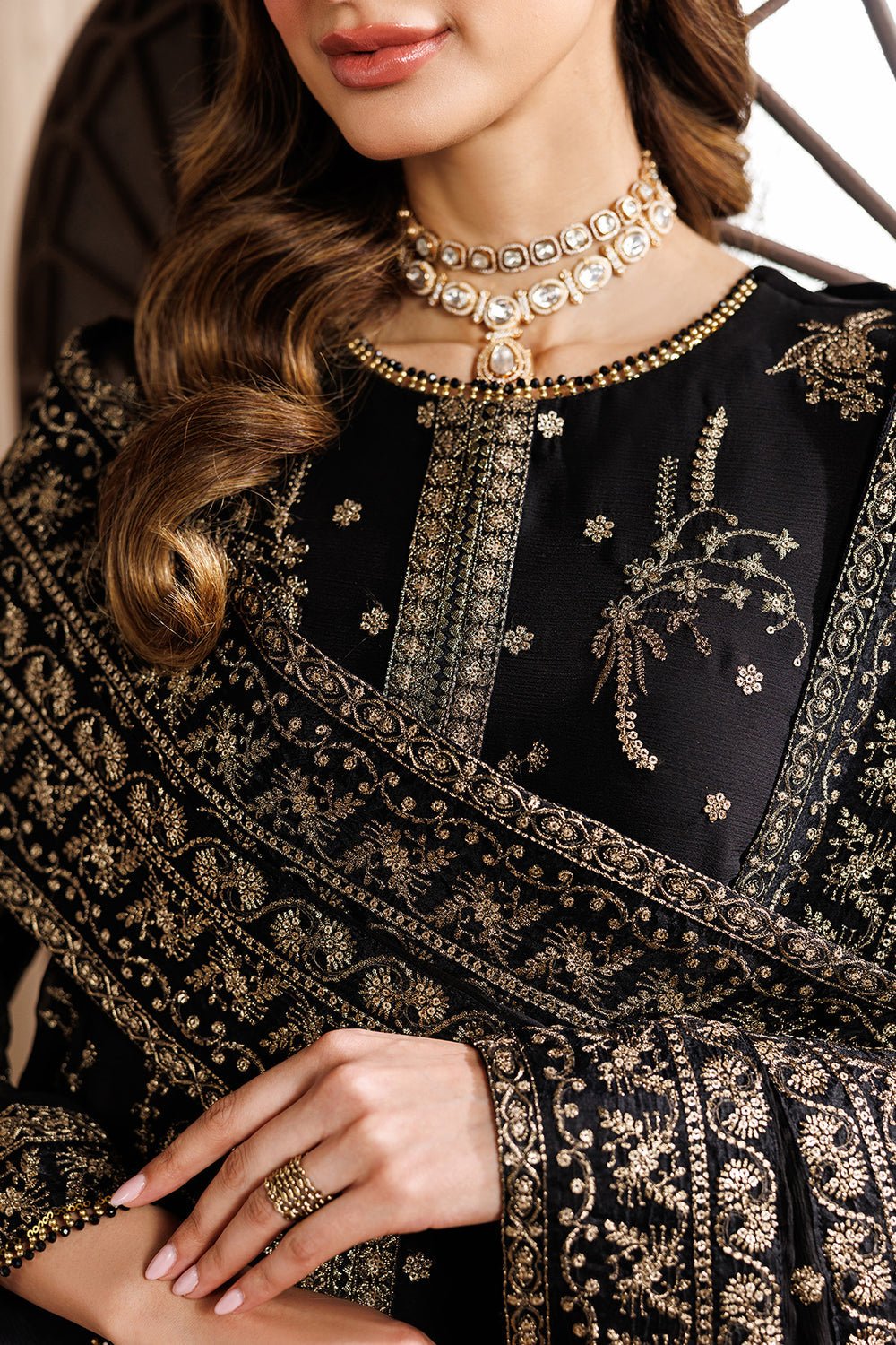 Zarif | Zayrah Formals | ZYR-SUMBUL-05-Brand:Zarif-Type:Ladies Clothes-Black-Chiffon-House of Maryam- Buy in UK, USA