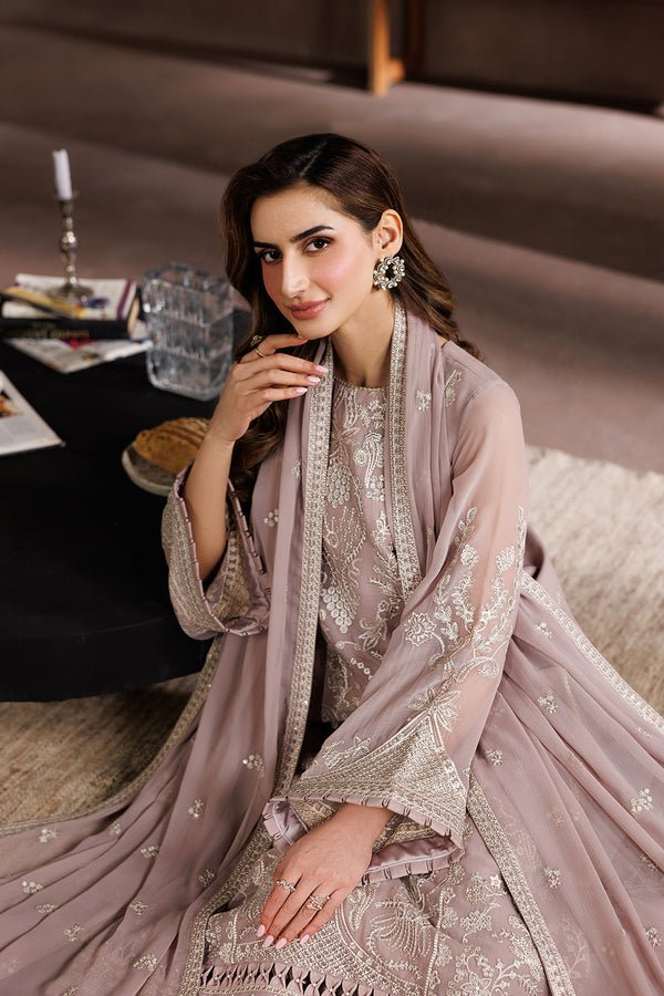 Zarif | Zayrah Formals | ZYR-SUNEHRI-08-Brand:Zarif-Type:Ladies Clothes-Oyster Pink-Chiffon-House of Maryam- Buy in UK, USA