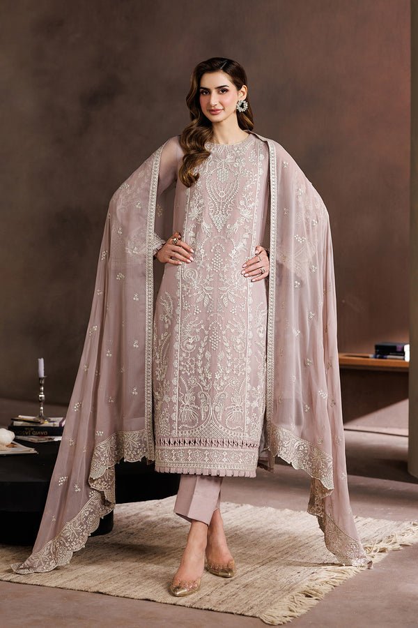 Zarif | Zayrah Formals | ZYR-SUNEHRI-08-Brand:Zarif-Type:Ladies Clothes-Oyster Pink-Chiffon-House of Maryam- Buy in UK, USA