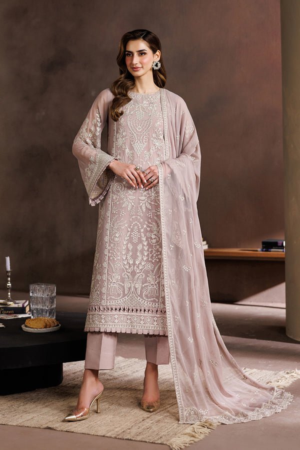 Zarif | Zayrah Formals | ZYR-SUNEHRI-08-Brand:Zarif-Type:Ladies Clothes-Oyster Pink-Chiffon-House of Maryam- Buy in UK, USA