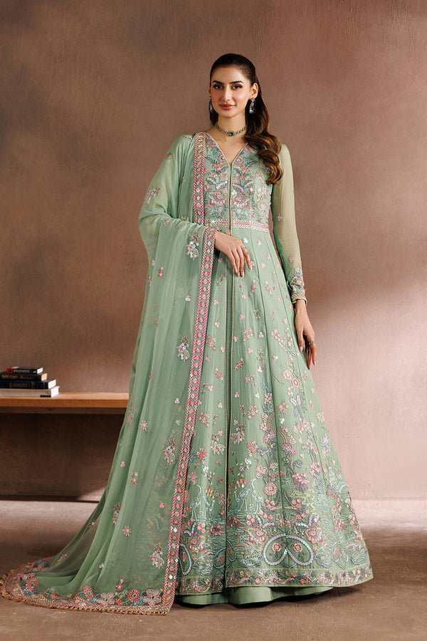Zarif | Zayrah Formals | ZYR-SURILI-06-Brand:Zarif-Type:Ladies Clothes-Sea Green-Chiffon-House of Maryam- Buy in UK, USA