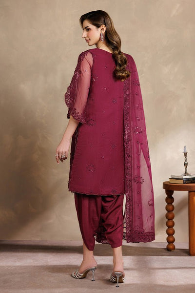 Zarif | Zayrah Formals | ZYR-SURKH-01-Brand:Zarif-Type:Ladies Clothes-Maroon-Organza-House of Maryam- Buy in UK, USA