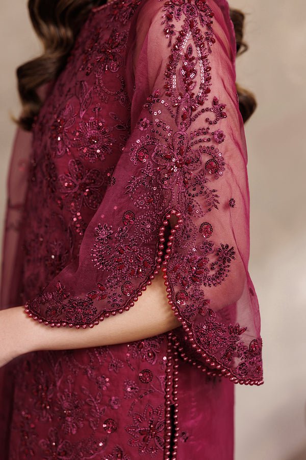 Zarif | Zayrah Formals | ZYR-SURKH-01-Brand:Zarif-Type:Ladies Clothes-Maroon-Organza-House of Maryam- Buy in UK, USA