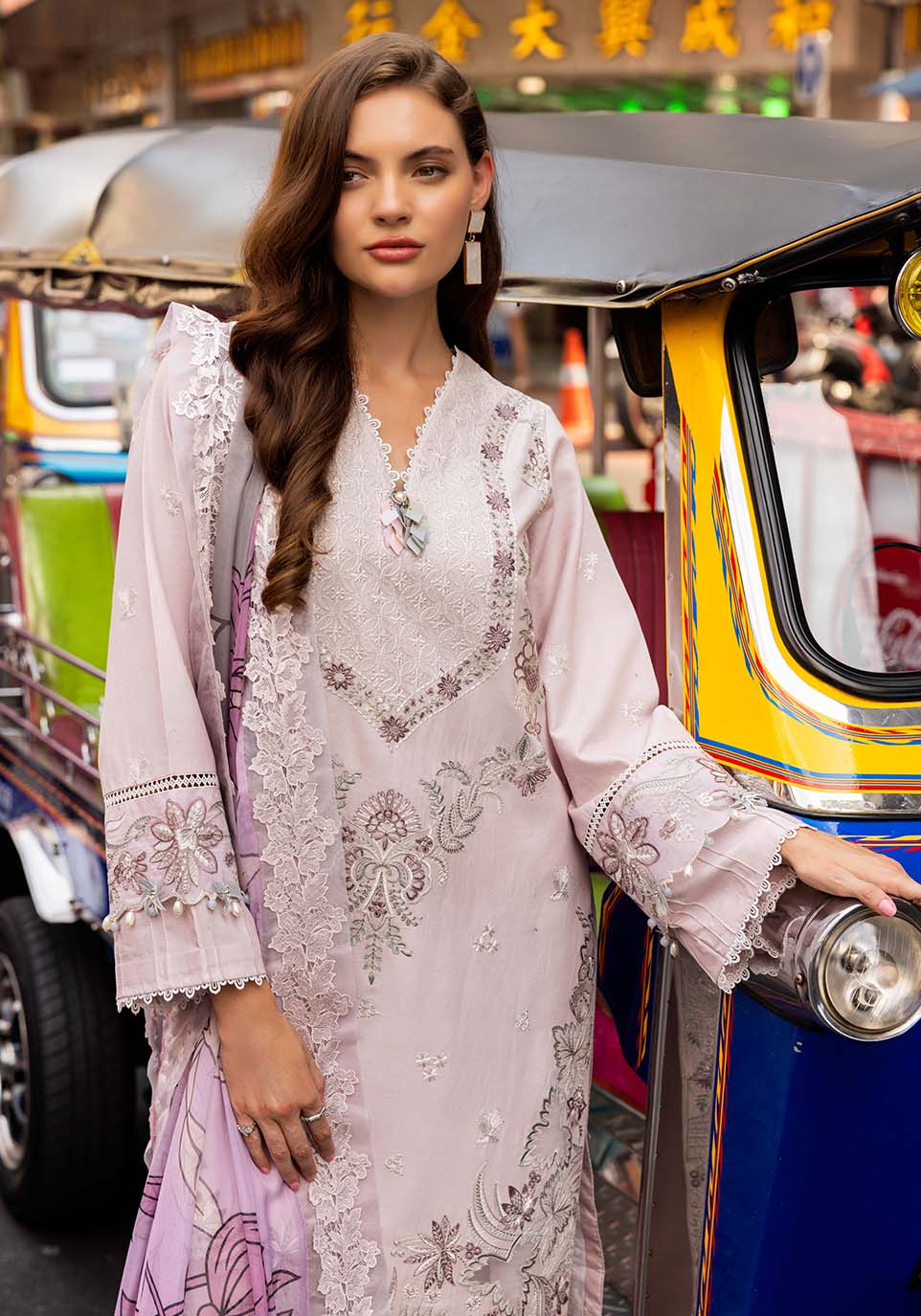 Zarqash | Luxury Lawn 25 | ZQLU 0010 ELSA-Brand:Zarqash-Type:Ladies Clothes-Pastel Pink-Lawn-House of Maryam- Buy in UK, USA