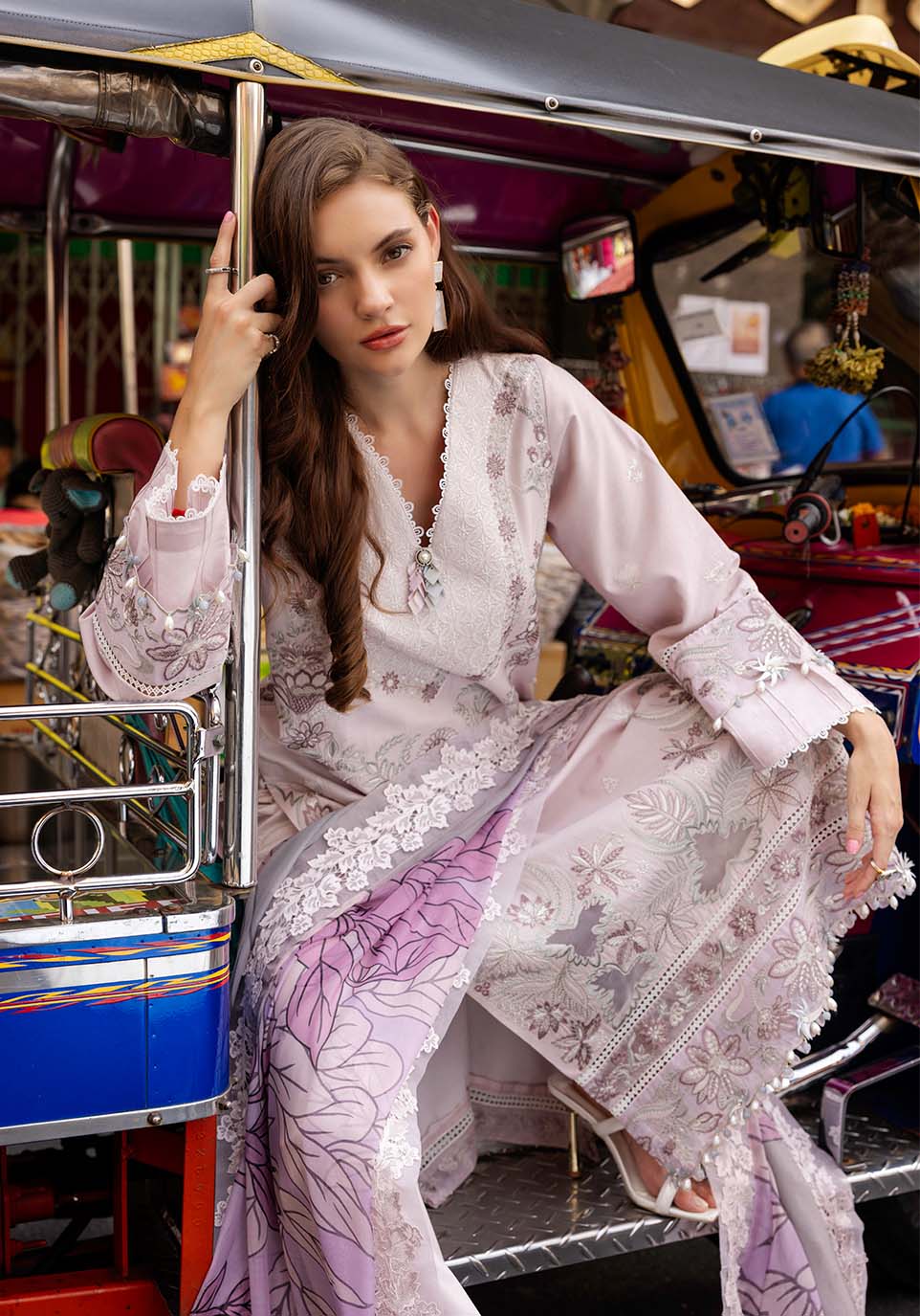 Zarqash | Luxury Lawn 25 | ZQLU 0010 ELSA-Brand:Zarqash-Type:Ladies Clothes-Pastel Pink-Lawn-House of Maryam- Buy in UK, USA