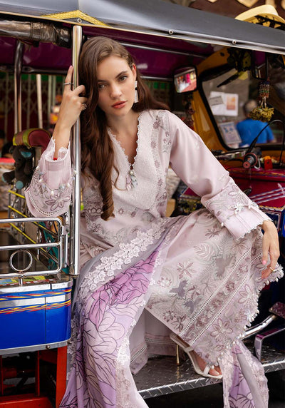 Zarqash | Luxury Lawn 25 | ZQLU 0010 ELSA-Brand:Zarqash-Type:Ladies Clothes-Pastel Pink-Lawn-House of Maryam- Buy in UK, USA