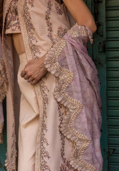 Zarqash | Luxury Lawn 25 | ZQLU 002 Ambrose-Brand:Zarqash-Type:Ladies Clothes-Ivory-Lawn-House of Maryam- Buy in UK, USA