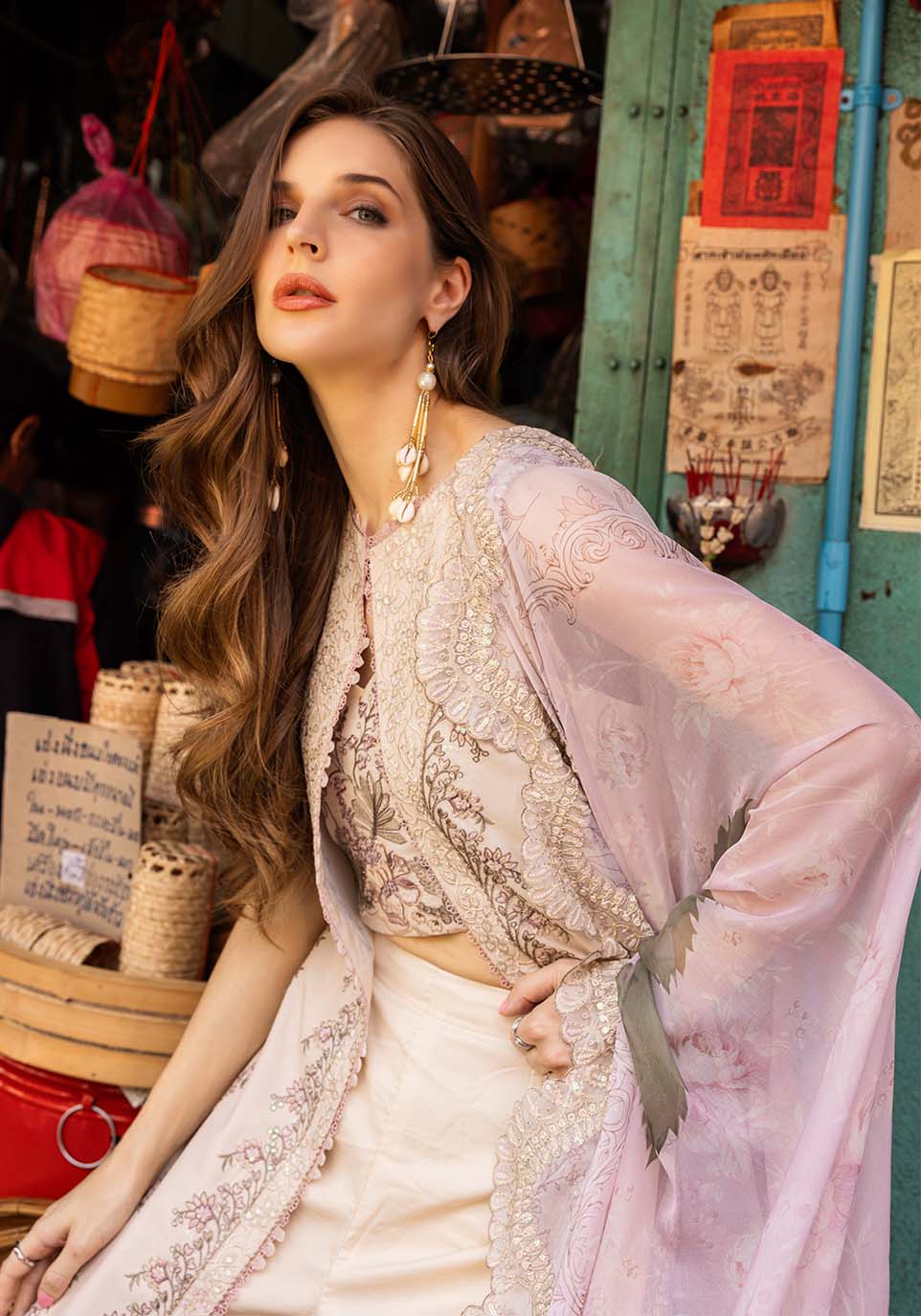Zarqash | Luxury Lawn 25 | ZQLU 002 Ambrose-Brand:Zarqash-Type:Ladies Clothes-Ivory-Lawn-House of Maryam- Buy in UK, USA