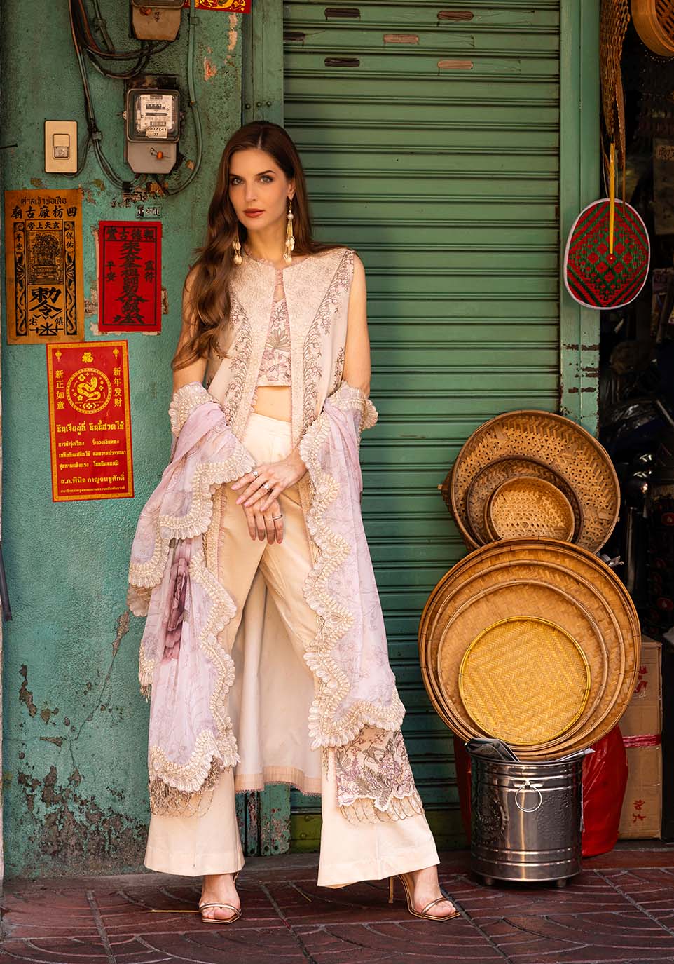 Zarqash | Luxury Lawn 25 | ZQLU 002 Ambrose-Brand:Zarqash-Type:Ladies Clothes-Ivory-Lawn-House of Maryam- Buy in UK, USA
