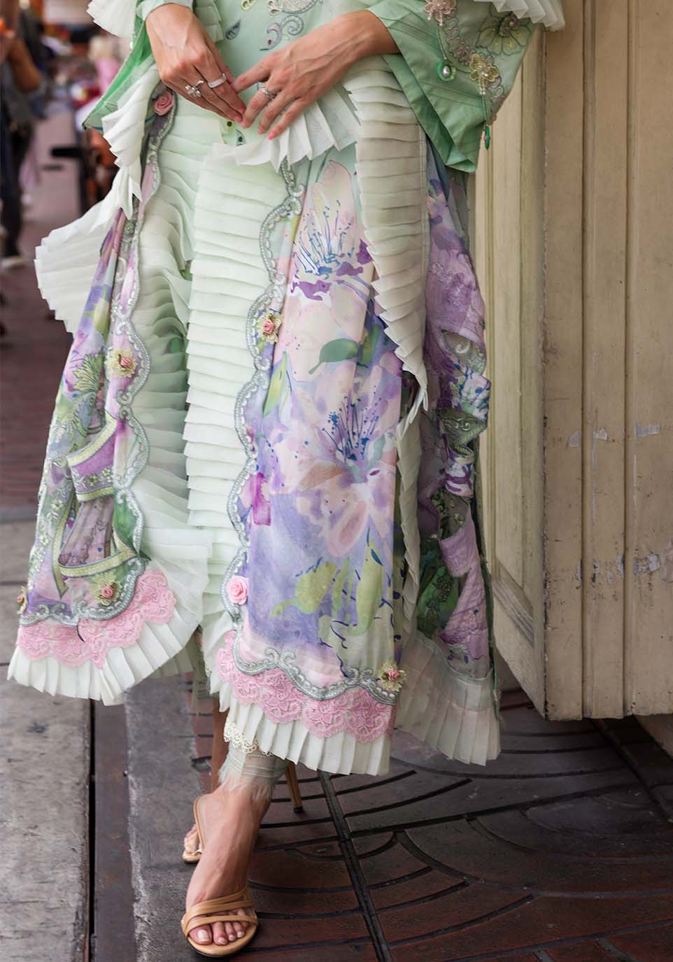 Zarqash | Luxury Lawn 25 | ZQLU 005 ELLIS-Brand:Zarqash-Type:Ladies Clothes-Mint Green-Lawn-House of Maryam- Buy in UK, USA