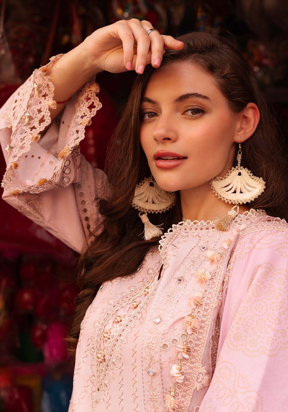 Zarqash | Luxury Lawn 25 | ZQLU 008 ROSEMARY-Brand:Zarqash-Type:Ladies Clothes-Pink-Lawn-House of Maryam- Buy in UK, USA