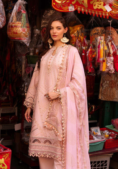 Zarqash | Luxury Lawn 25 | ZQLU 008 ROSEMARY-Brand:Zarqash-Type:Ladies Clothes-Pink-Lawn-House of Maryam- Buy in UK, USA