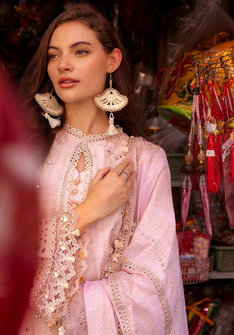 Zarqash | Luxury Lawn 25 | ZQLU 008 ROSEMARY-Brand:Zarqash-Type:Ladies Clothes-Pink-Lawn-House of Maryam- Buy in UK, USA